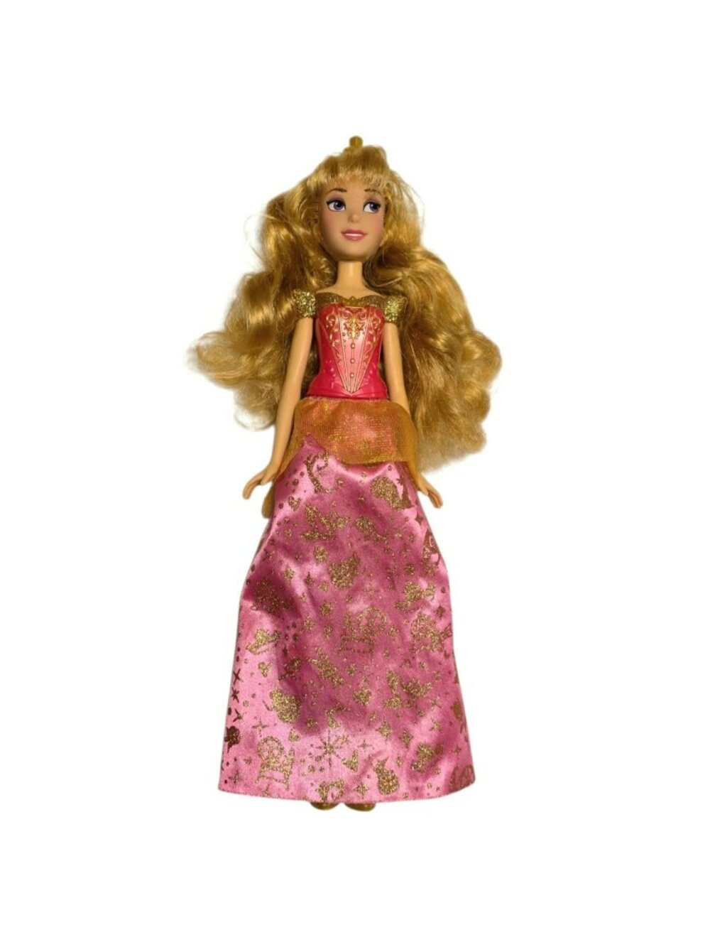 Disney Aurora Doll Pink Gold Gown Glitter Skirt Target Exclusive Shoes Crown